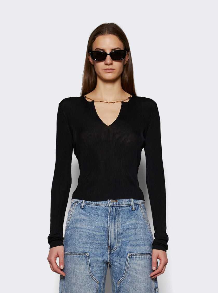 Alexander Wang Pullover With Nameplate Chain Black