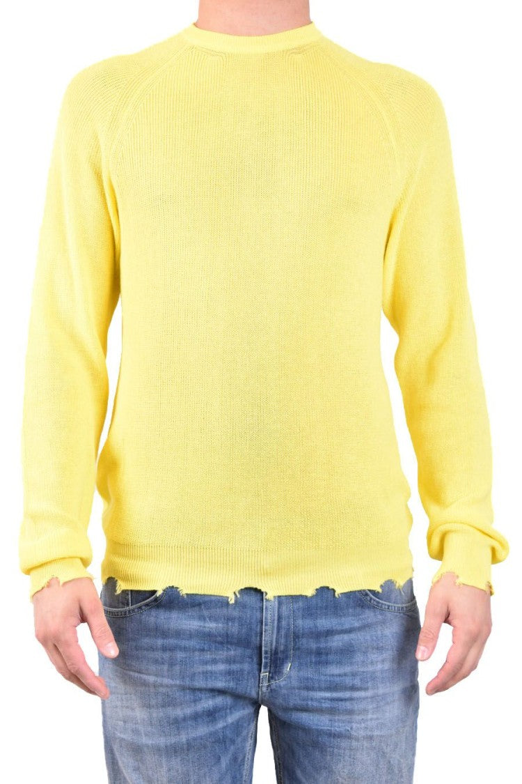 Laneus Yellow Cotton Sweater