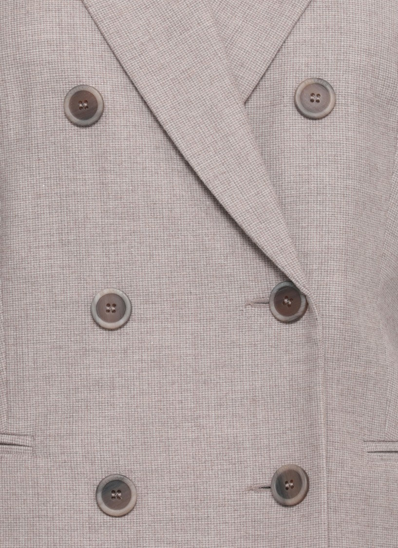 Peserico Brown Virgin Wool Double-Breasted