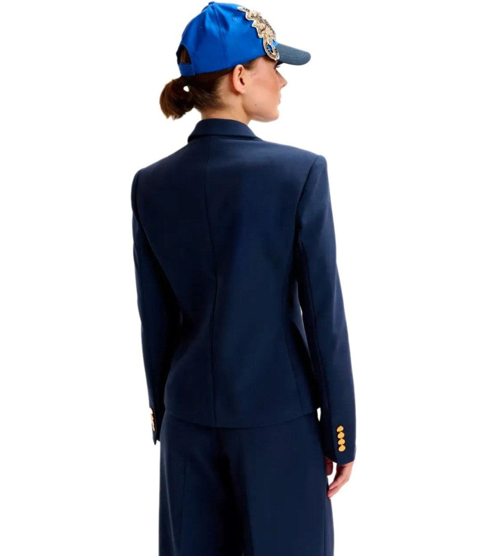 Essentiel Antwerp Irtha Navy Blue Double-Breasted Blazer