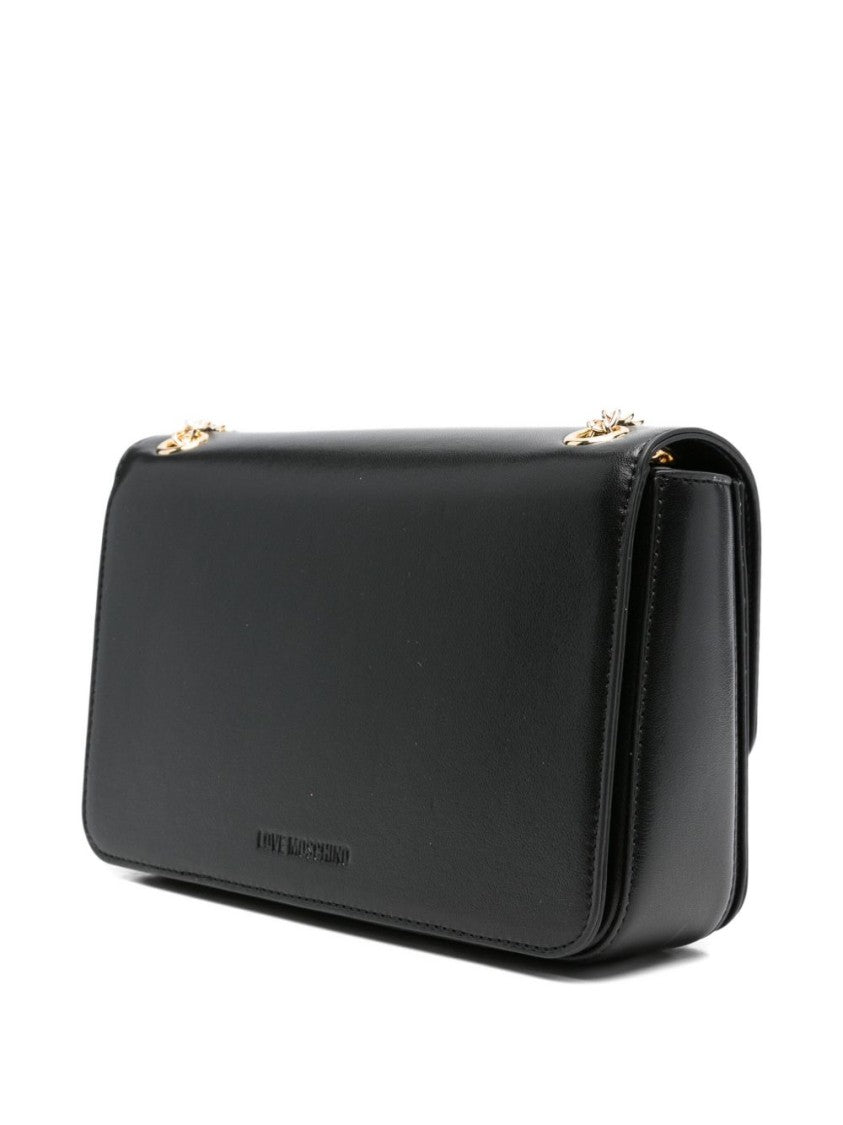 Love Moschino Rectangular Structured Shoulder Bag With Heart Emblem