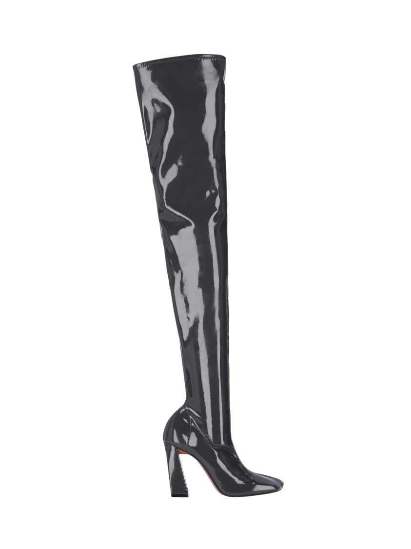 Amina Muaddi "Marine" High Boots