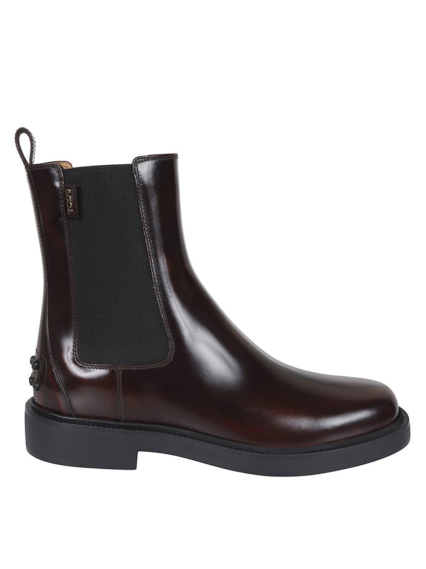 Tod's Mustard Leather Ankle Boots