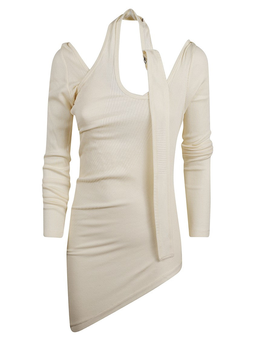 Jean Paul Gaultier Ribbed Knit Top With Avant-Garde Design