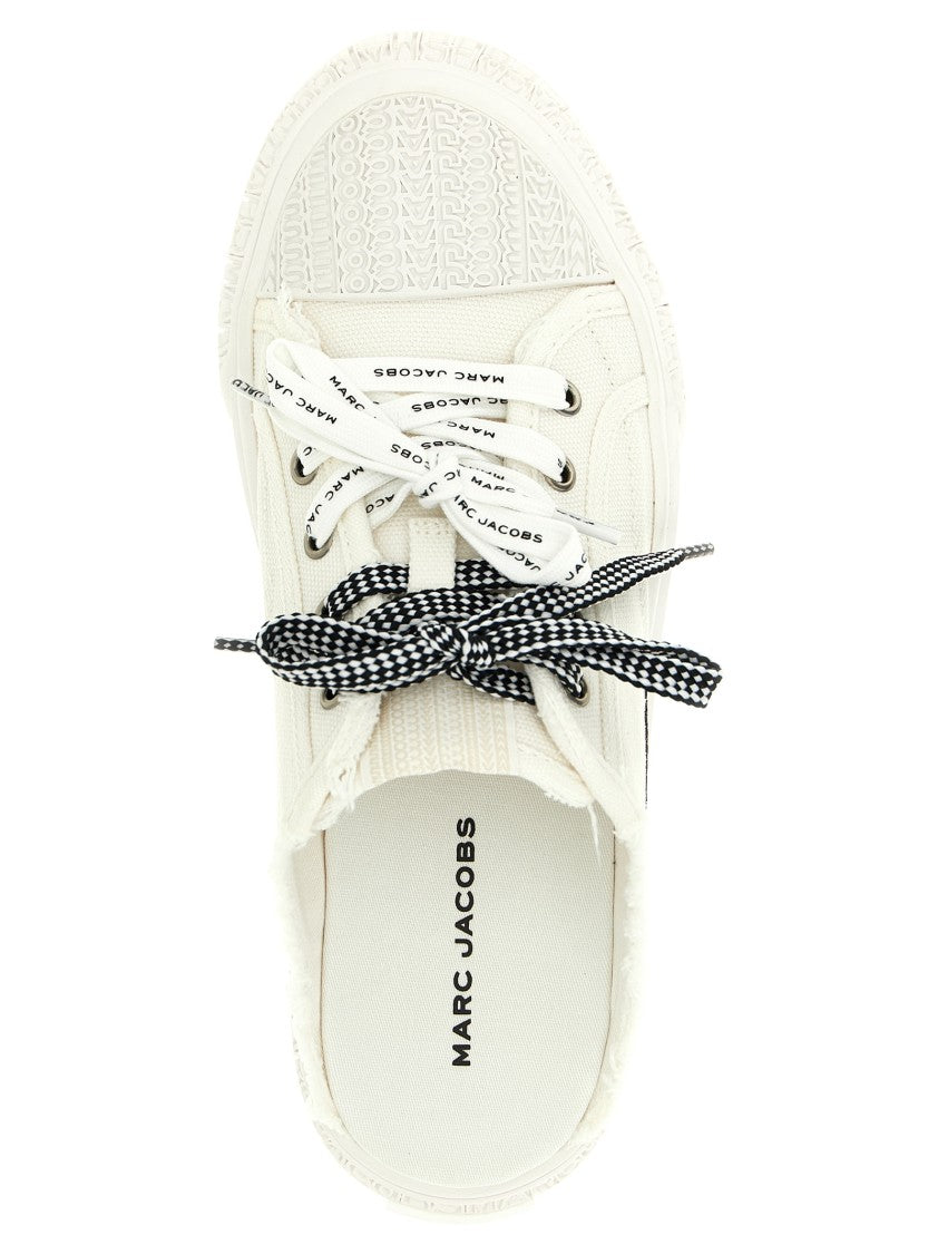 Marc Jacobs Slide-In Sneakers With Monogram-Textured Midsole And Frayed Edges