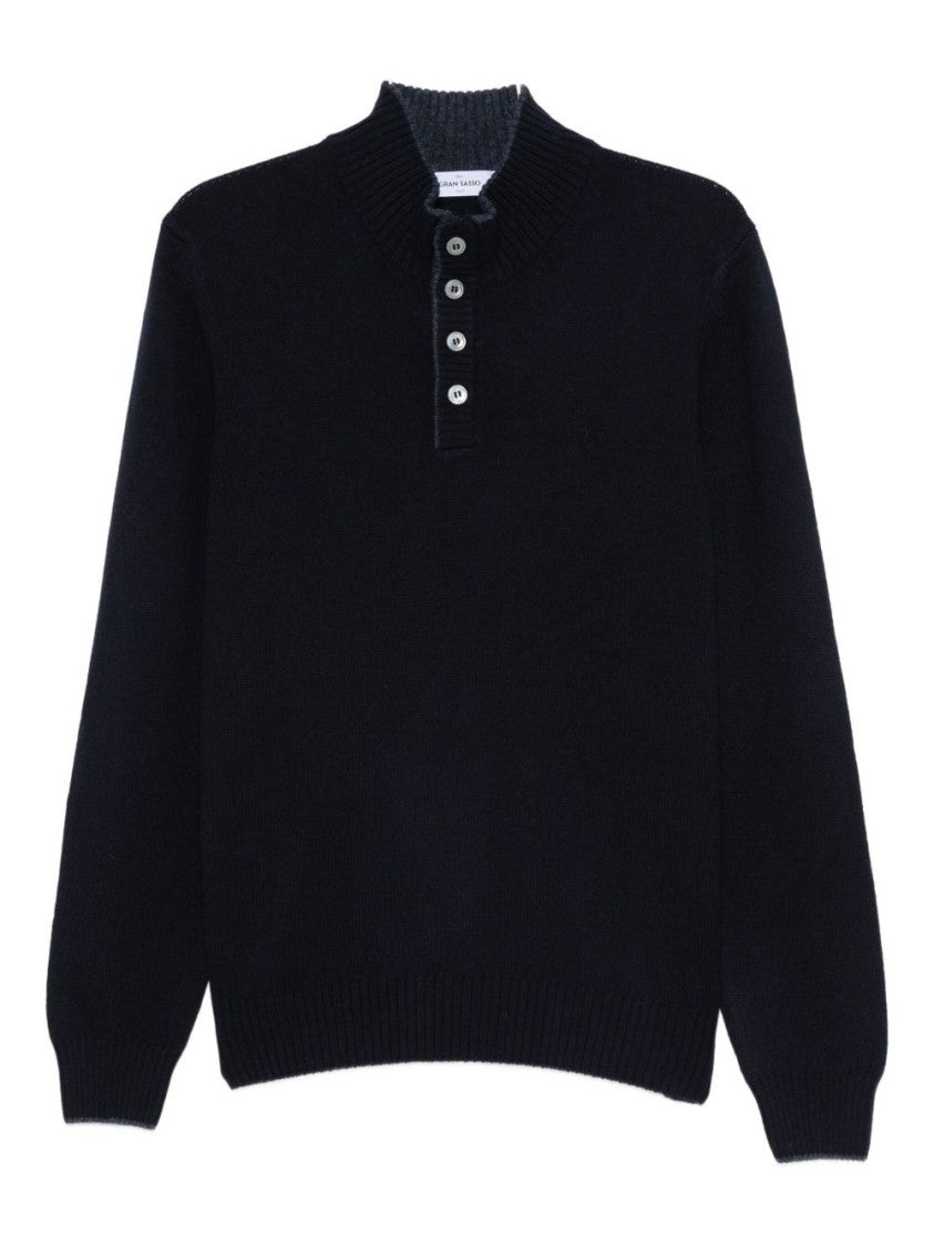 Gran Sasso Timeless Black Knit Pullover With Classic Silhouette