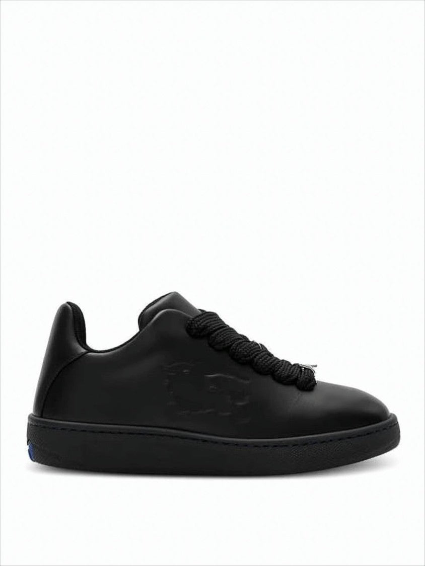 Burberry Monochromatic Black Leather Sneakers