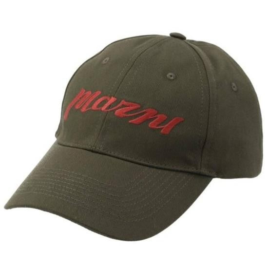 Marni Olive Green Cotton Baseball Cap With Embroidered Detailing
