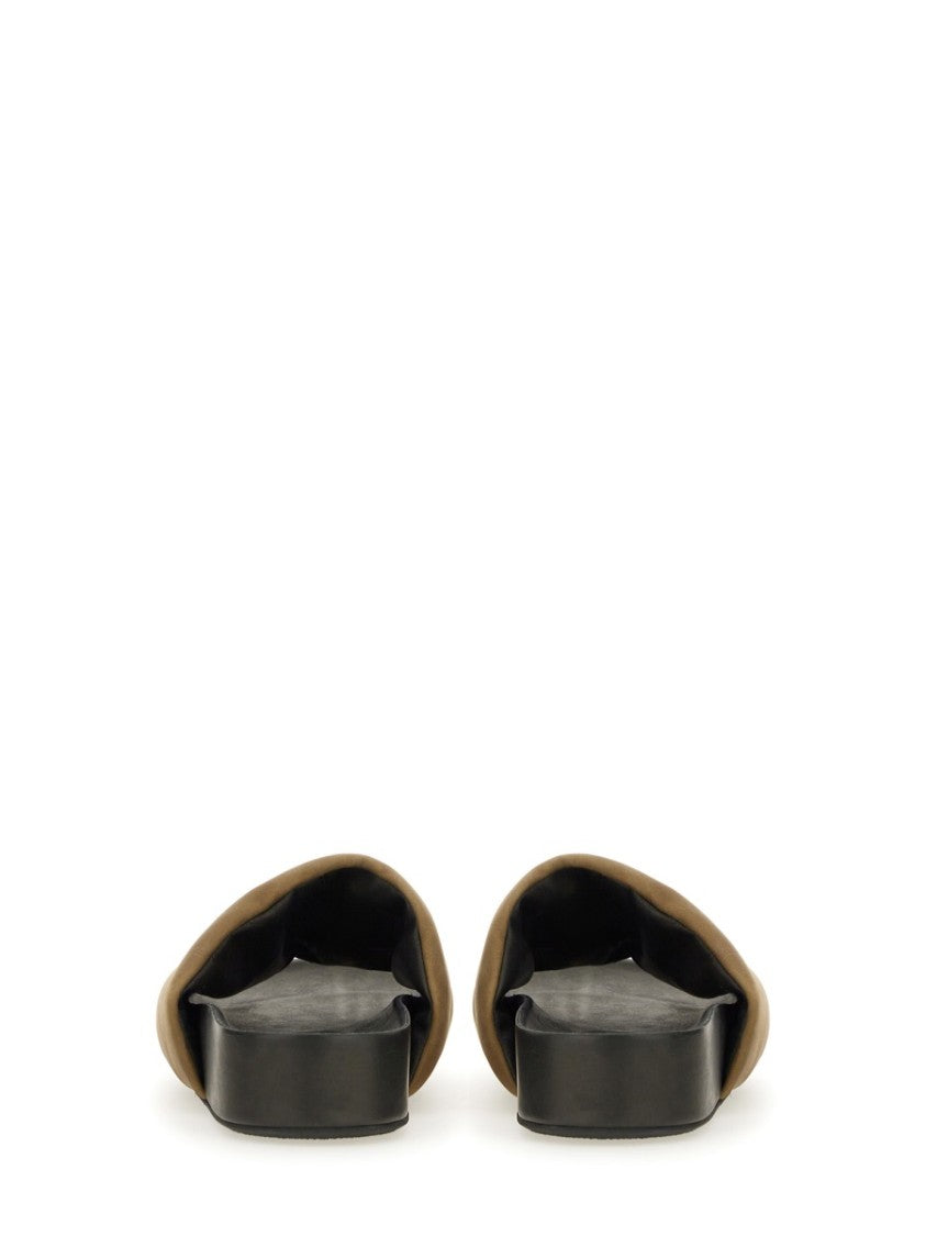 Uma Wang Brown Leather Sandals With Padded Strap