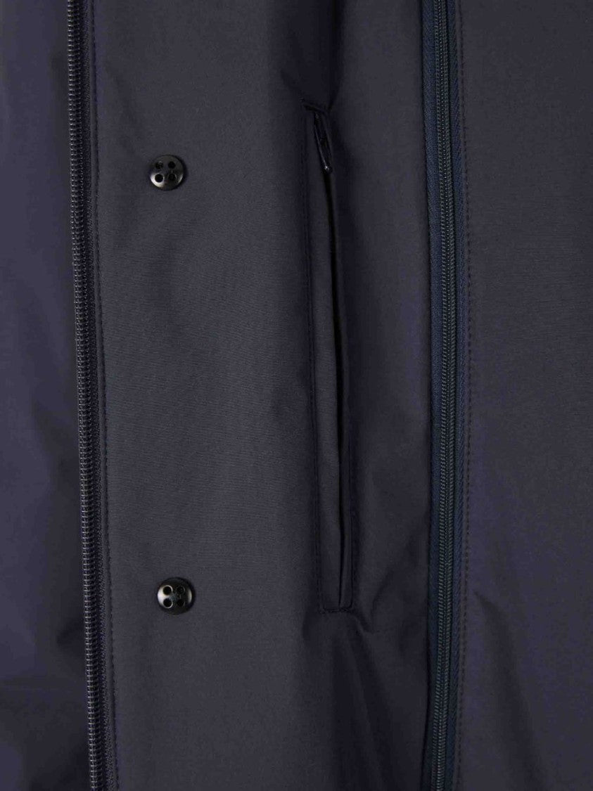 Herno Blue Jacket With High Collar