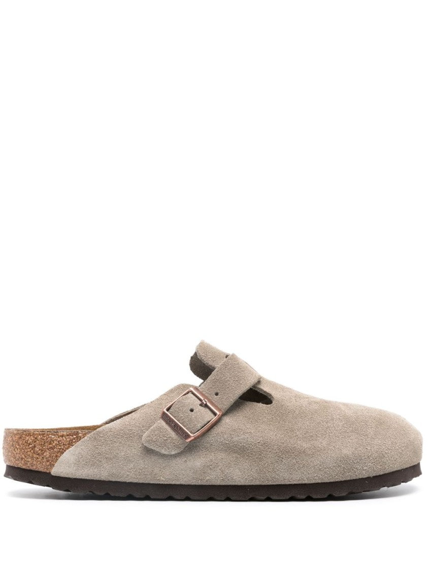 Birkenstock Contemporary Grey Slip-On Sandals With Adjustable Buckle