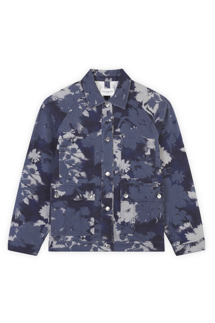 Maison Kitsuné Bouquet Camouflage Print Cotton Workwear Jacket