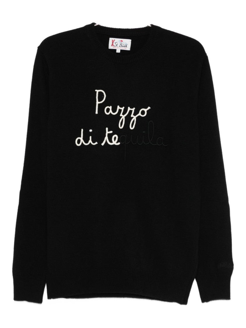 Mc2 Saint Barth Wool-Cashmere Blend Sweatshirt With Embroidered Design