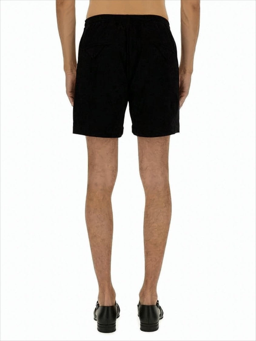 Sasquatchfabrix Relaxed Fit Black Shorts With Vertical Stripes