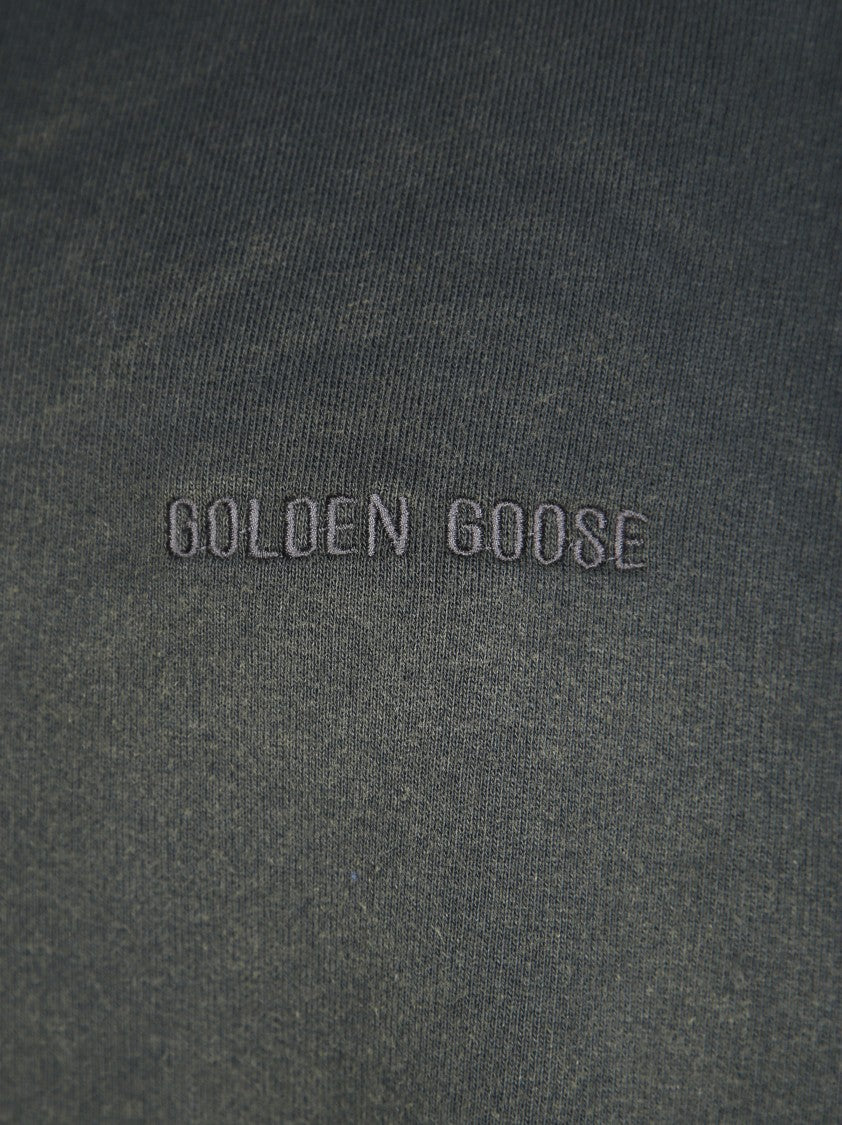 Golden Goose Relaxed-Fit Cropped Sweatshirt With Tonal Embroidery