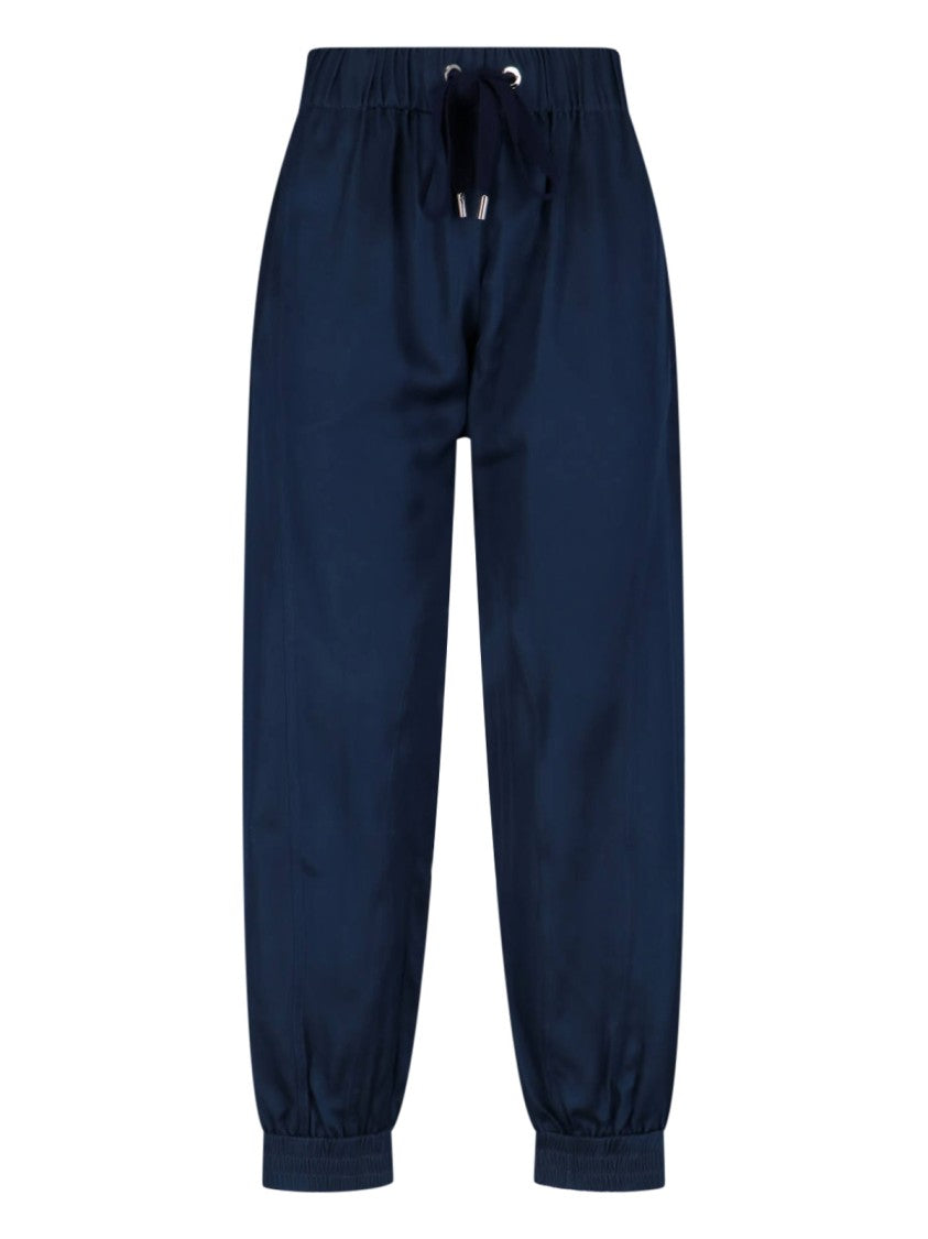 Sa Su Phi High-Waisted Silk Blend Athletic Pants With Drawstring Closure