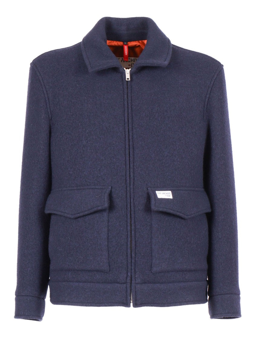 Fay Plush Truck Jacket With Structured Collar