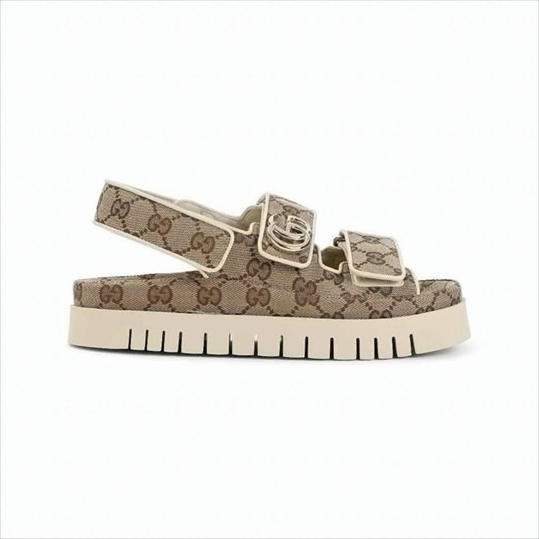 Gucci Canvas Sandals With Signature Monogram