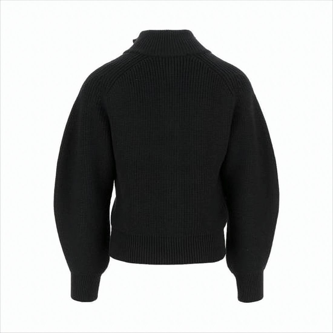 Jacquemus Full-Zip Black Merino Wool Cardigan