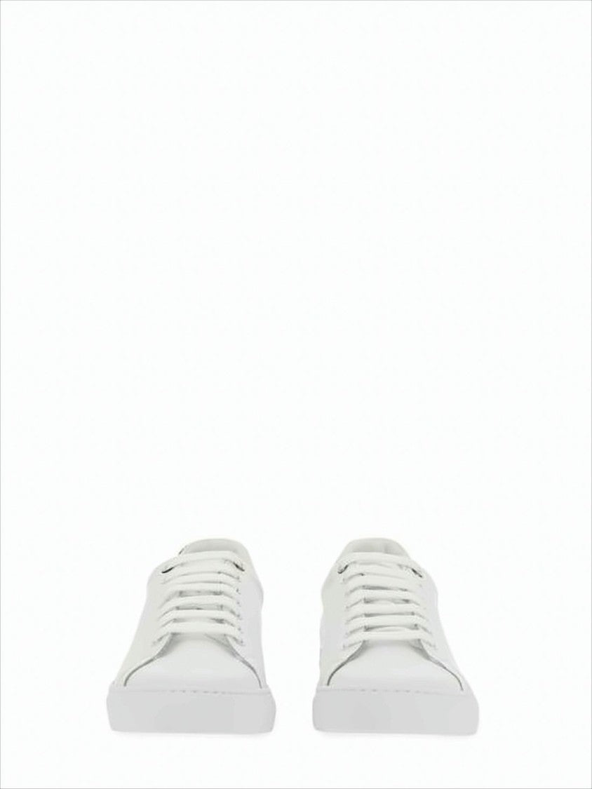 Paul Smith Low-Top Leather Sneakers With Multicolor Striped Heel Tab