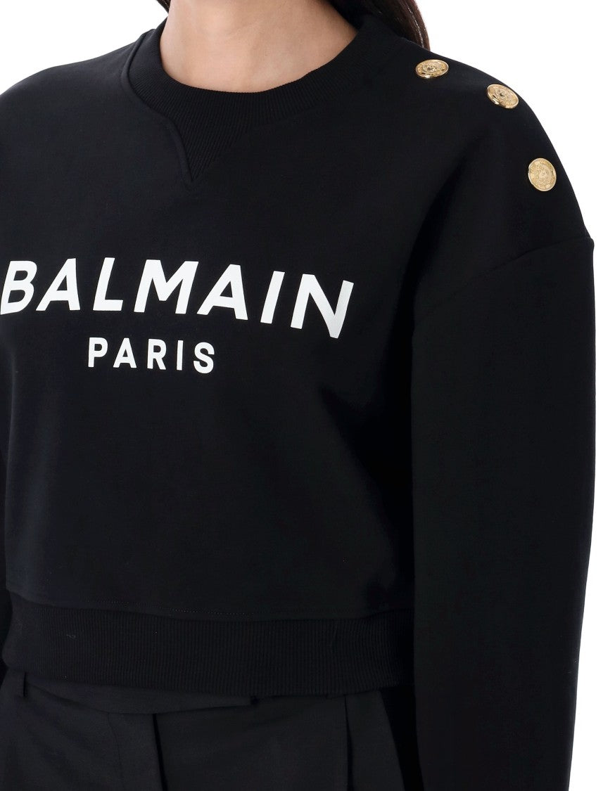 Balmain 3 Btn Crewn Neck Fleece Sweatshirt