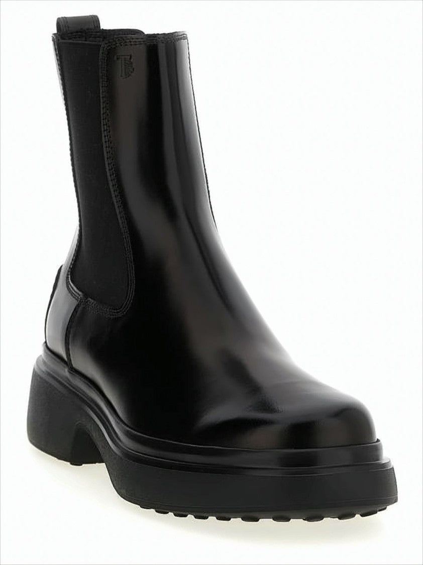 Tod's Black Calf Leather Boots