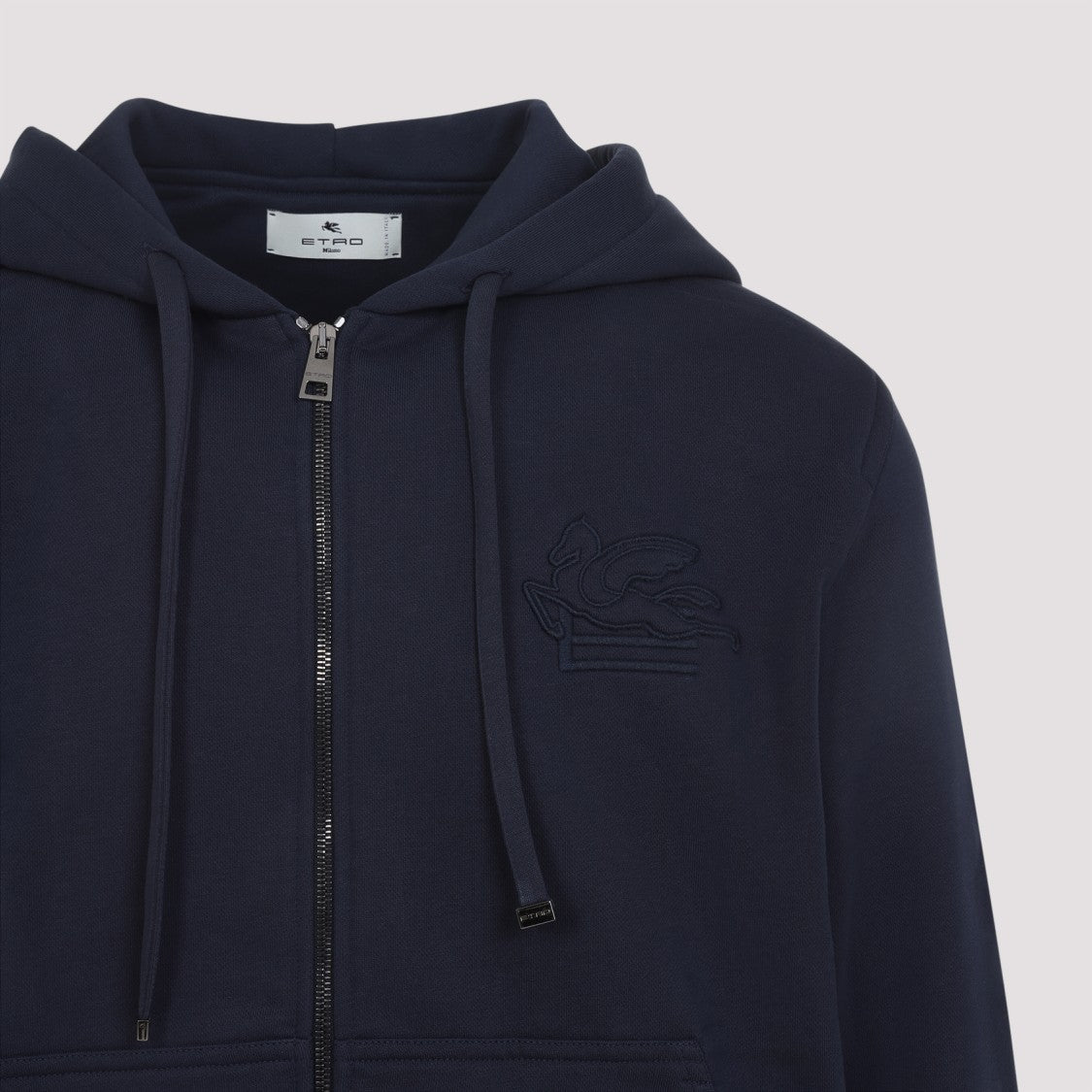 Etro Cotton Blend Zipped Hoodie Sweatshirt