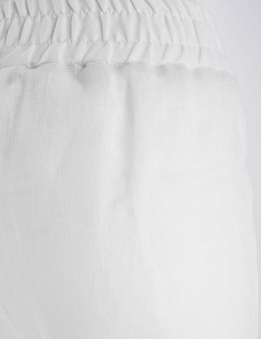 Le Tricot Perugia Relaxed Linen Trousers With Drawstring Waist