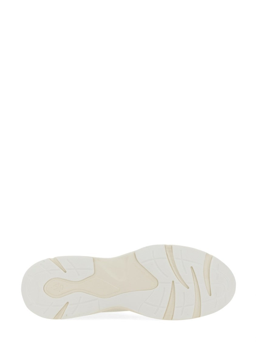 Stuart Weitzman Textured White Sneakers With Prominent Logo