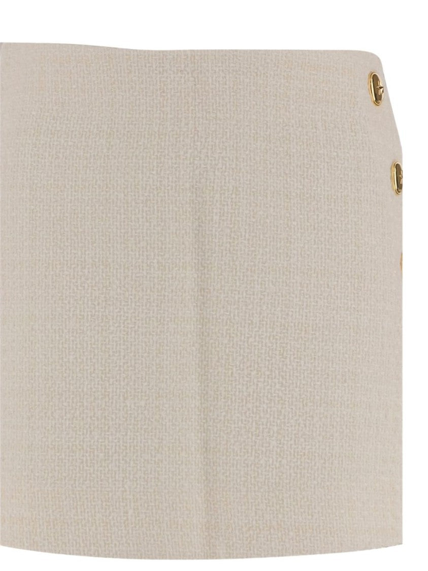 Pinko Structured Mini Skirt With Gold Button Accents