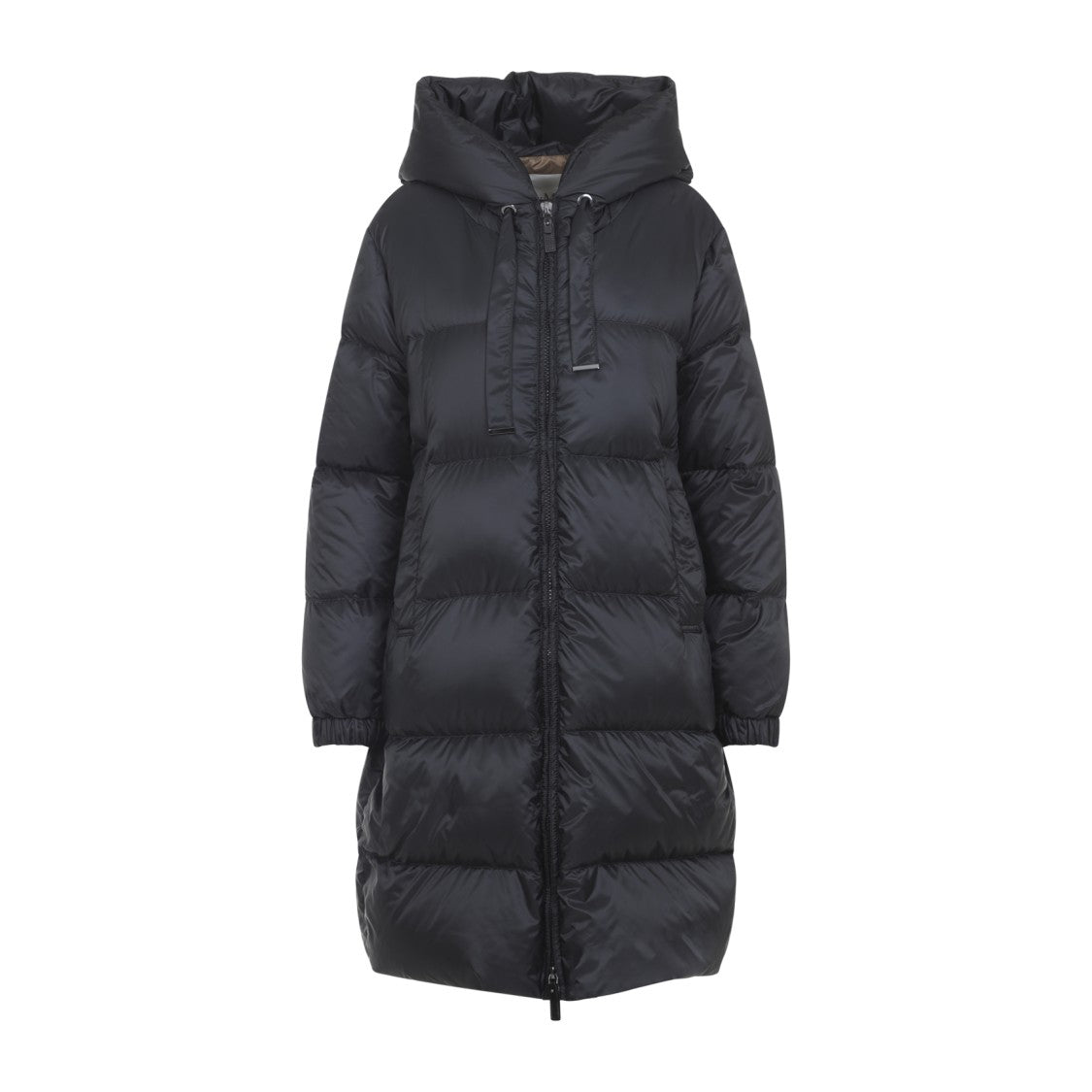 Max Mara Long Padded Quilt Design Jacket With High Collar And Hood
