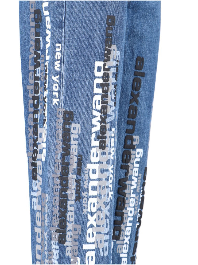 Alexander Wang Straight-Leg Mid-Rise Jeans With Finish