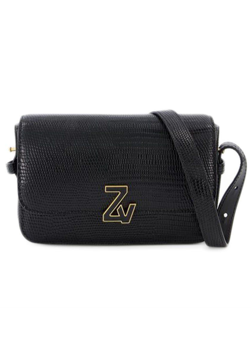 Zadig & Voltaire Zv Le Mini Hobo Bag - Black - Croc Embossed Leather