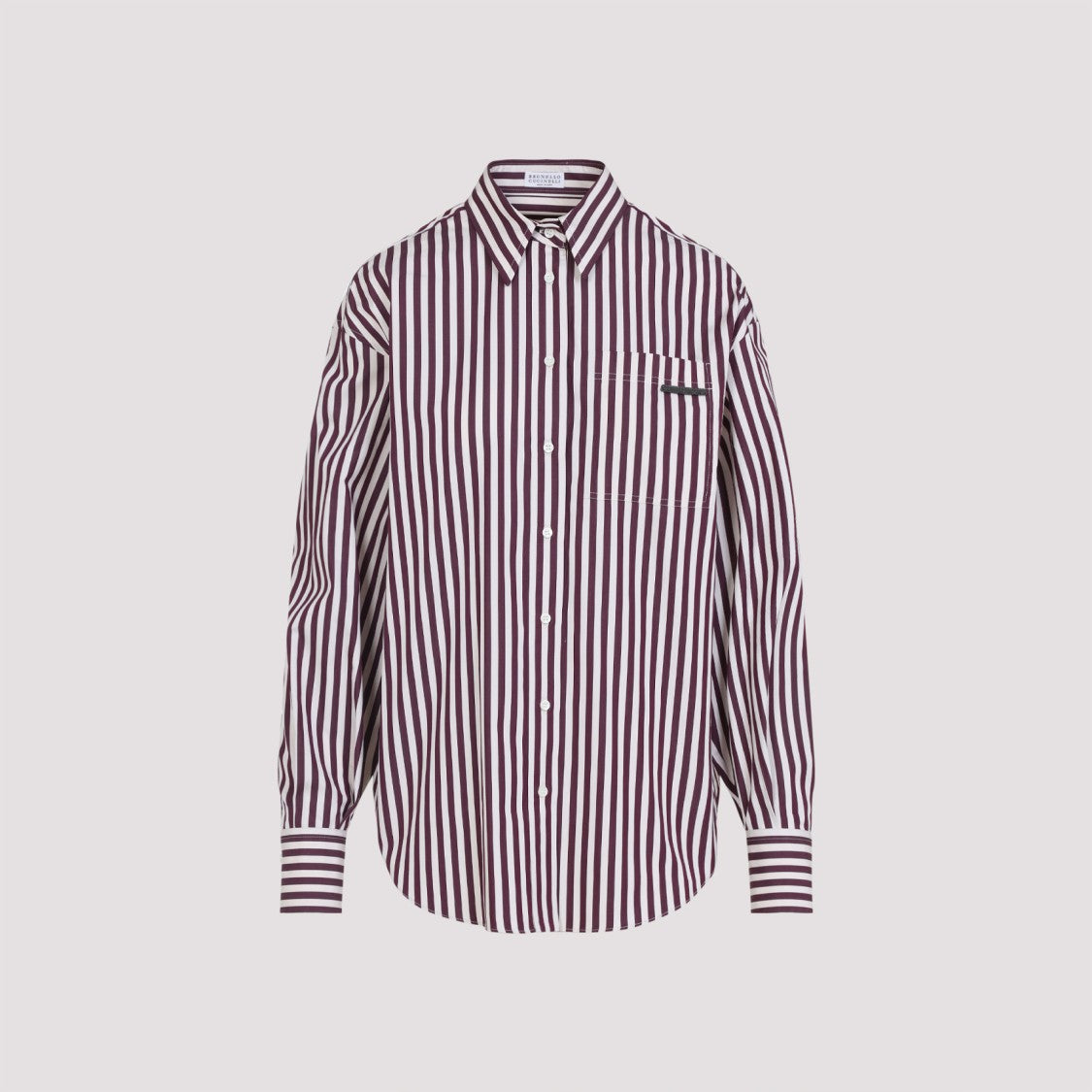 Brunello Cucinelli Classic Striped Cotton Shirt With Button-Down Front