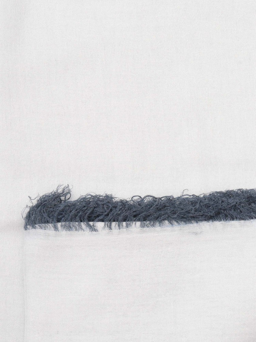 Faliero Sarti Fringed Modal-Cashmere Scarf With Contrasting Trim