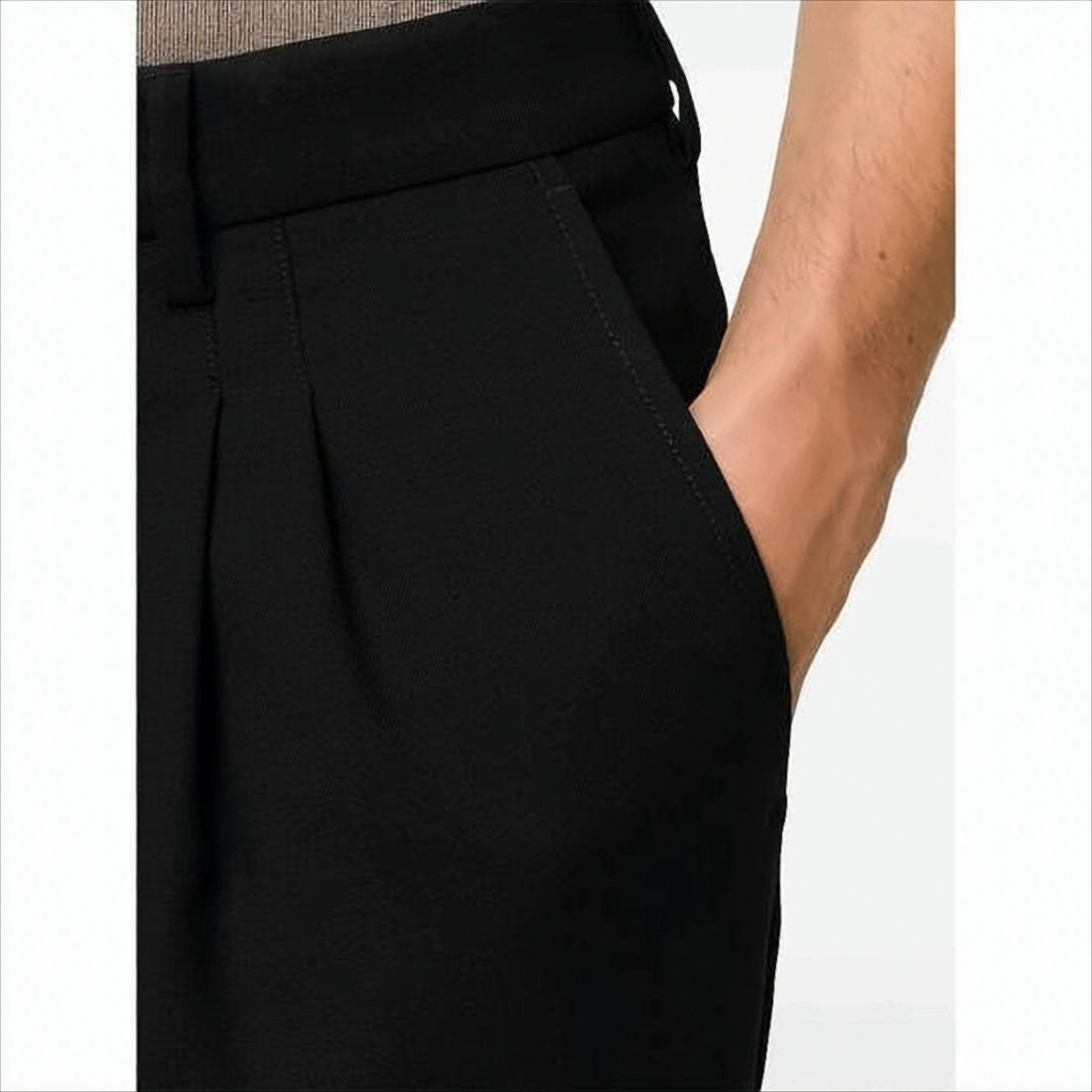 Ami Tailored Black Wool Pants With High Waist