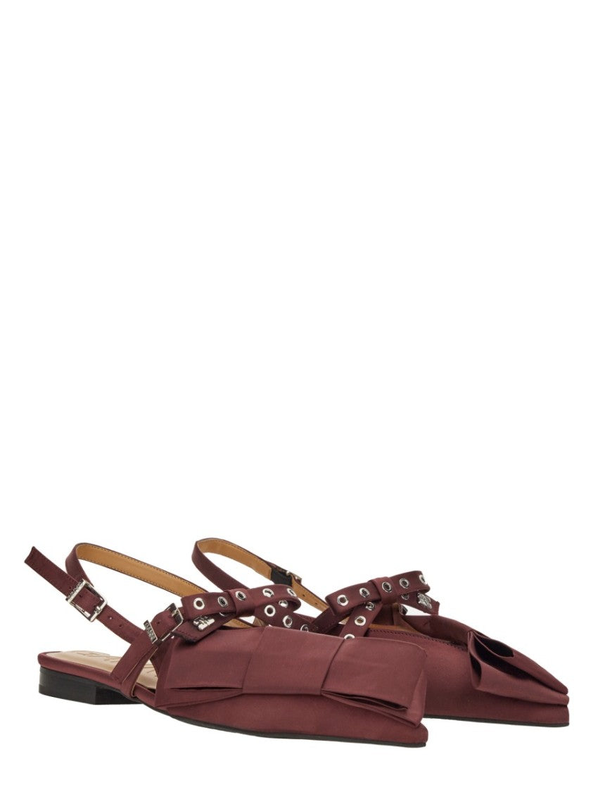 Ganni Satin Ballerina