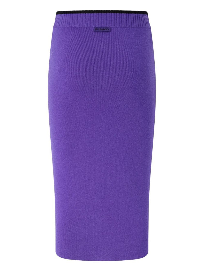 Pinko Fitted Midi Skirt With Ribbed Waistband