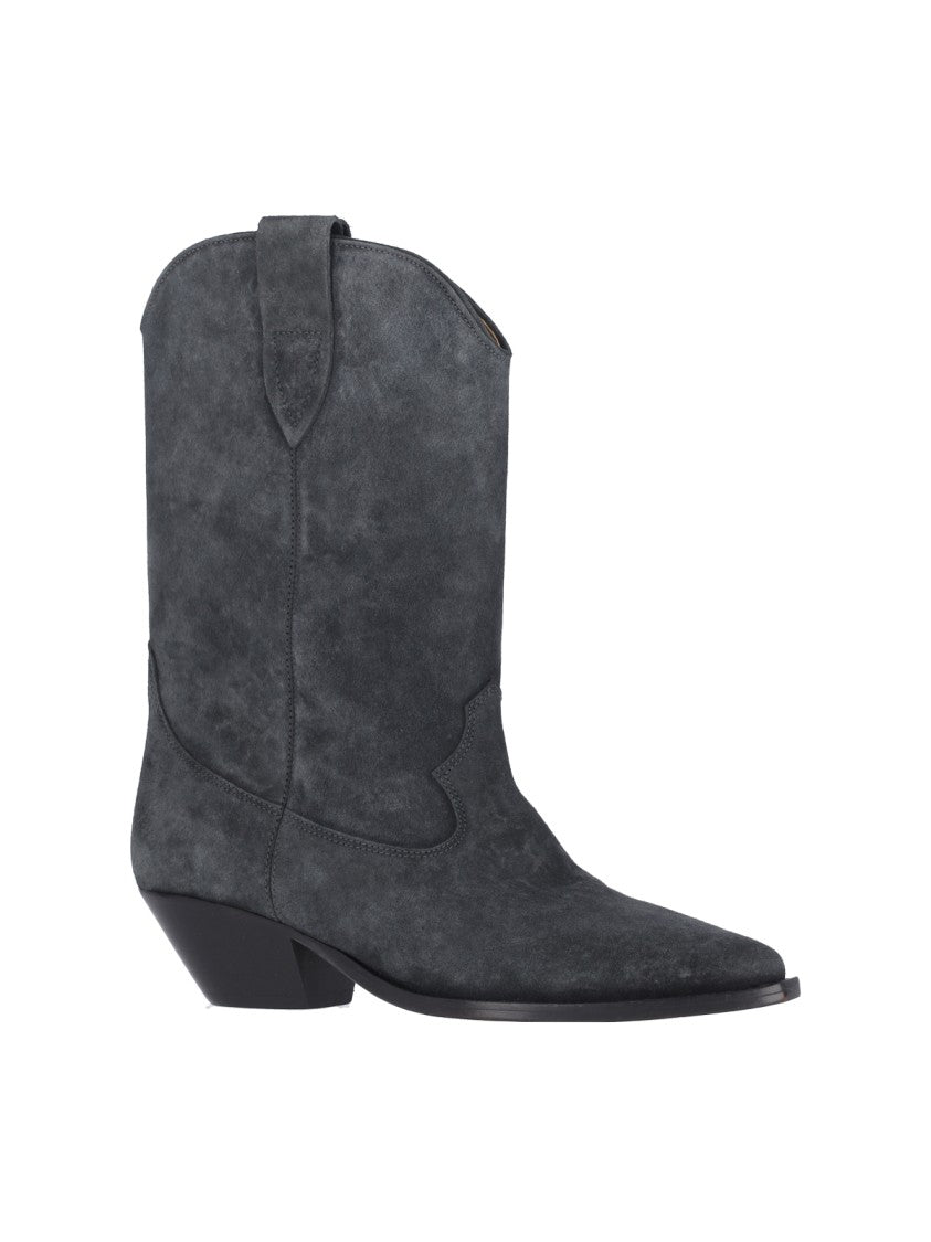Isabel Marant Mid-Height Block Heel Suede Western Boots
