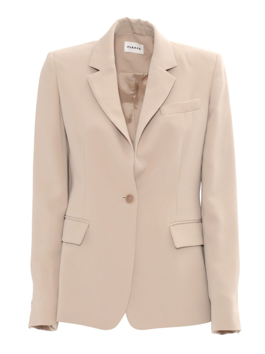 P.A.R.O.S.H. Tailored Blazer With Single-Button Closure And Notched Lapels