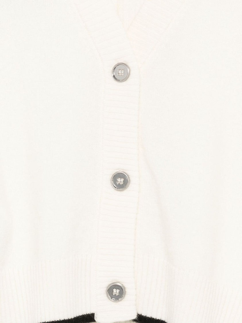 Pinko Cropped Sweater With Deep V-Neckline