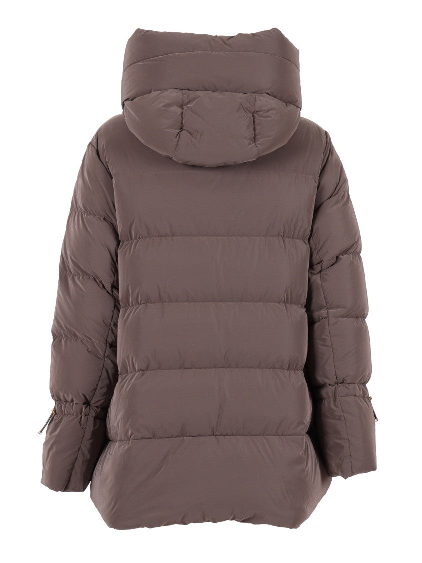 Moorer Puffy Silhouette Jacket With High Collar