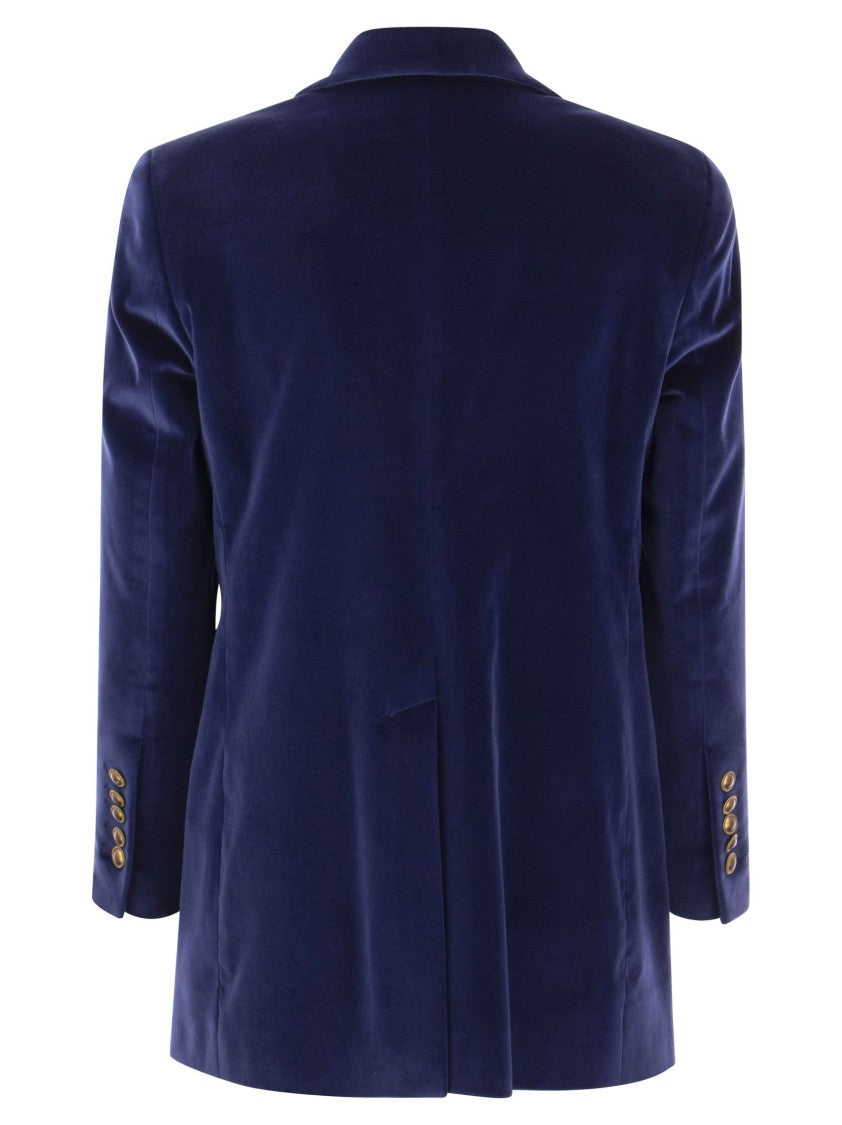 Saulina Antonia - Single-Breasted Velvet Jacket