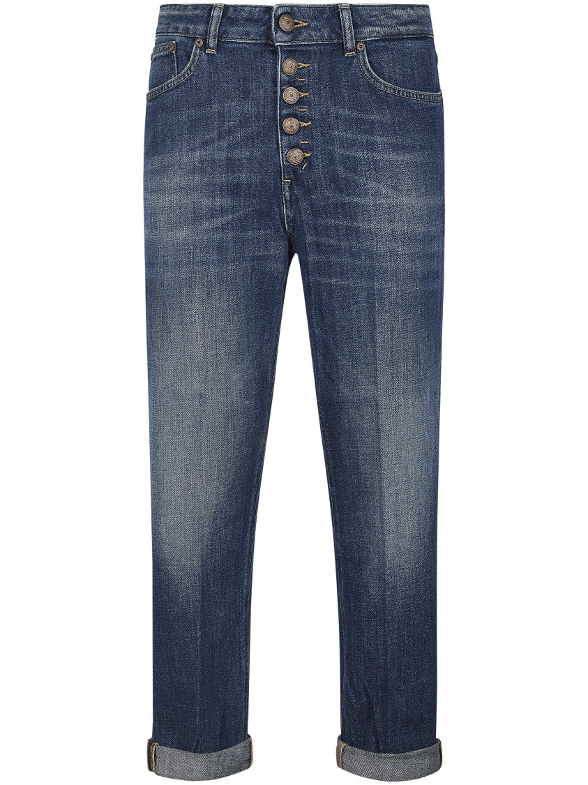 Dondup High-Waisted Denim Trousers With Vintage Wash