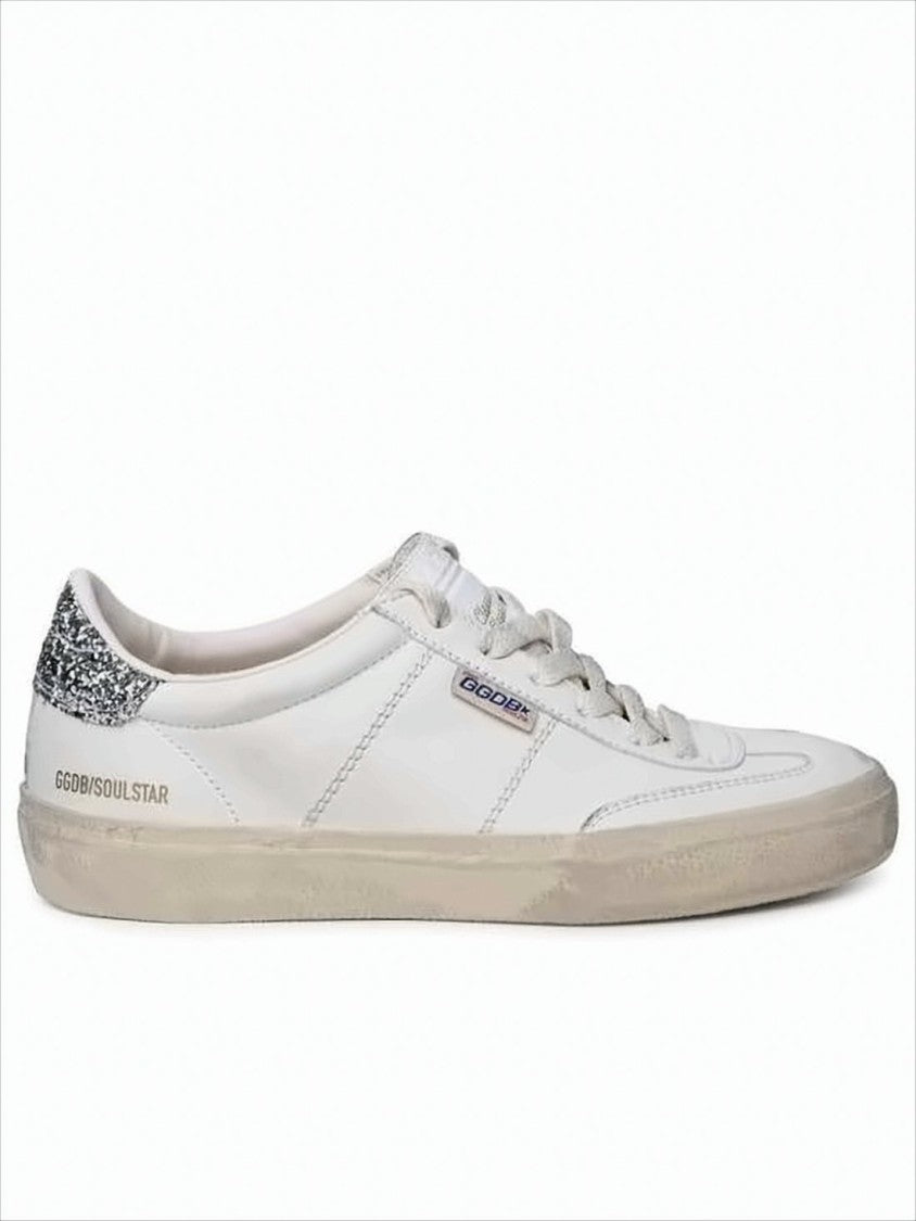 Golden Goose Low-Top Distressed Sneakers With Glittery Heel Tab