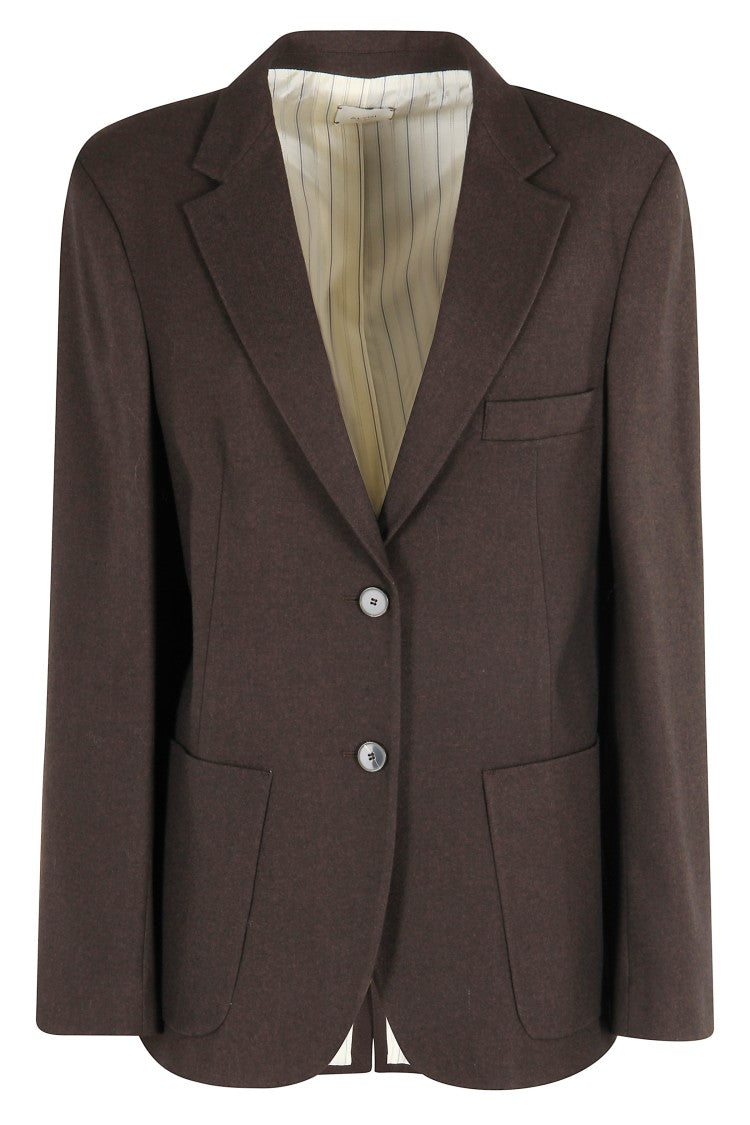 Alysi Chocolate Brown Flannel Blazer