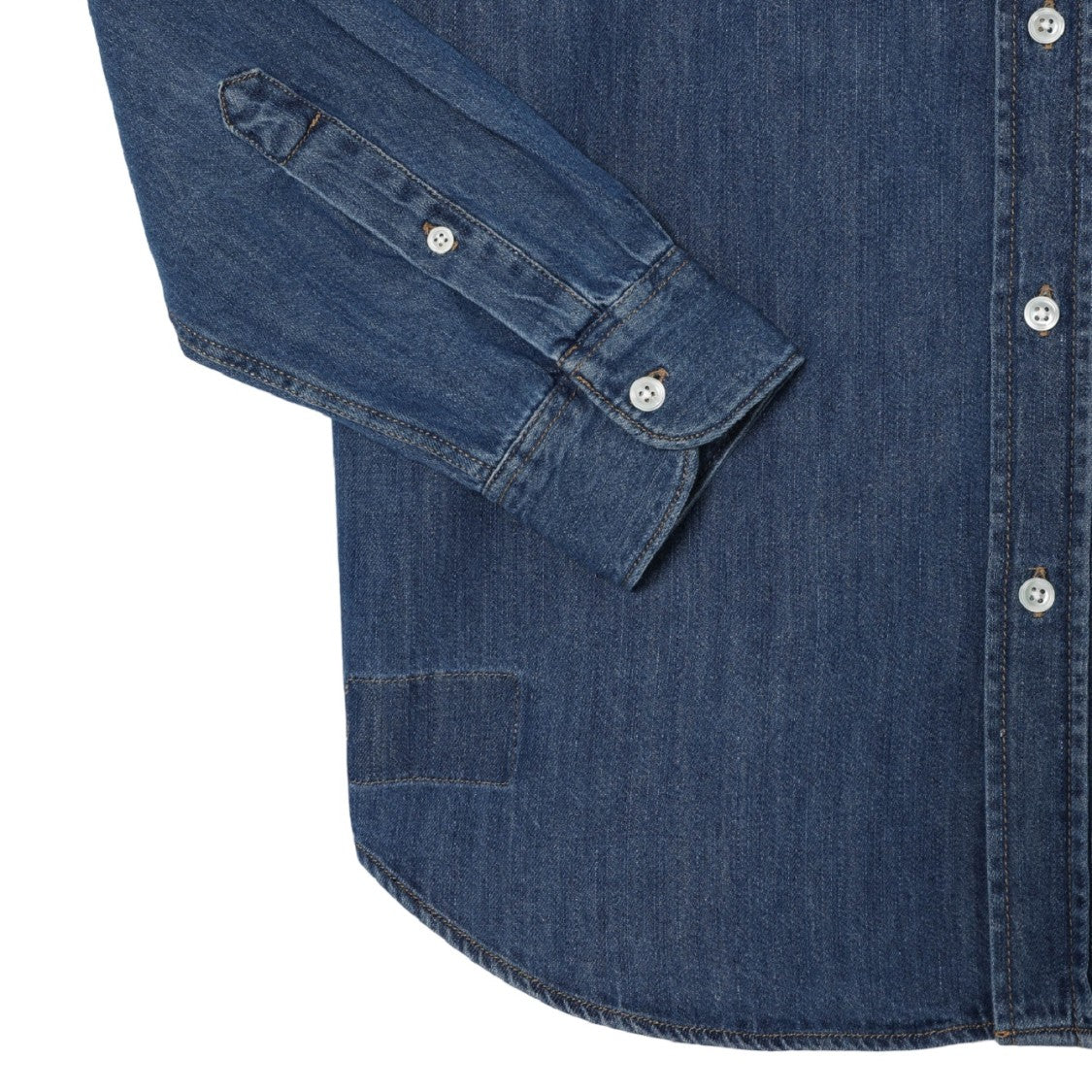 Lacoste Organic Cotton Denim Shirt With Embroidered Crocodile Logo