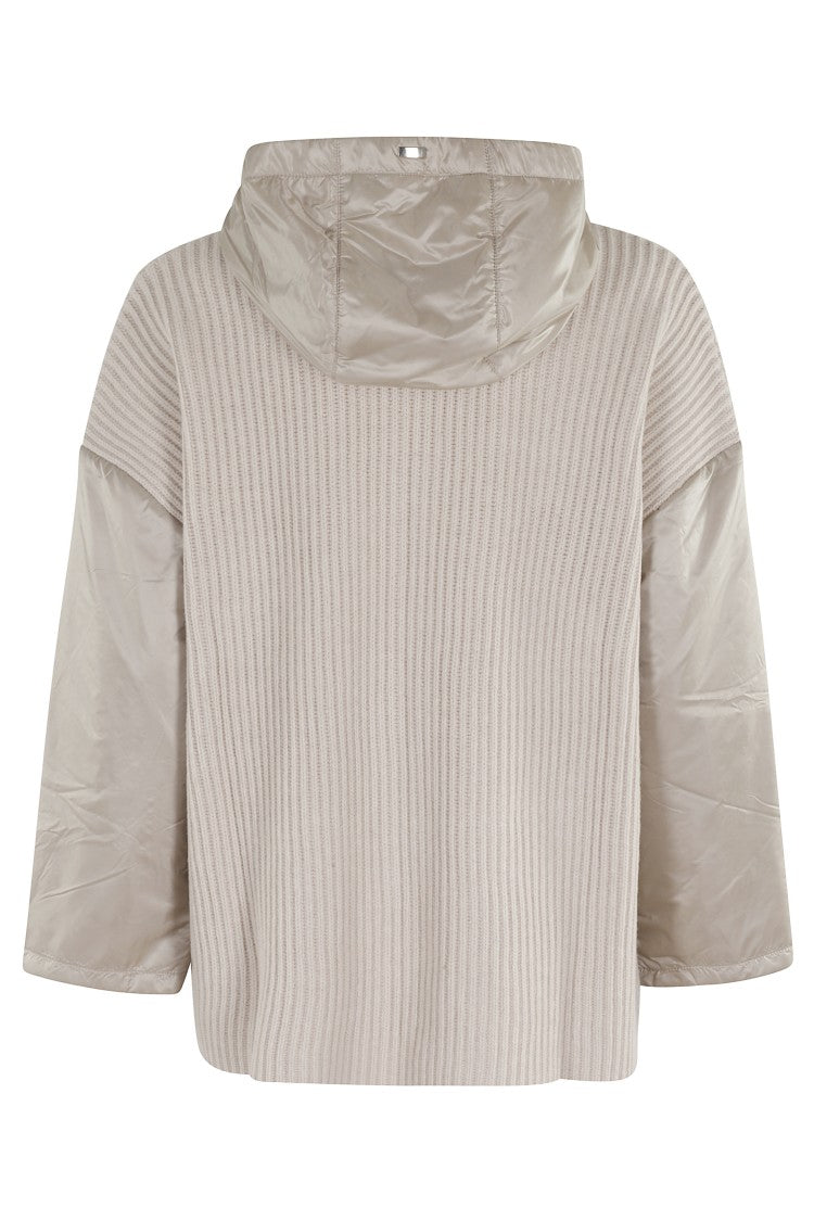Herno Wool Poncho With Drawstring Hood