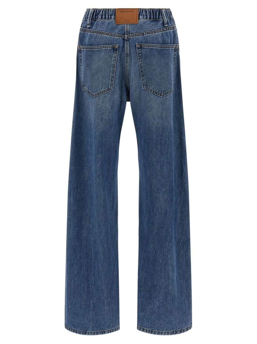 Alexander Wang Balloon Denim Jogger With Logo Emboss Side Pan