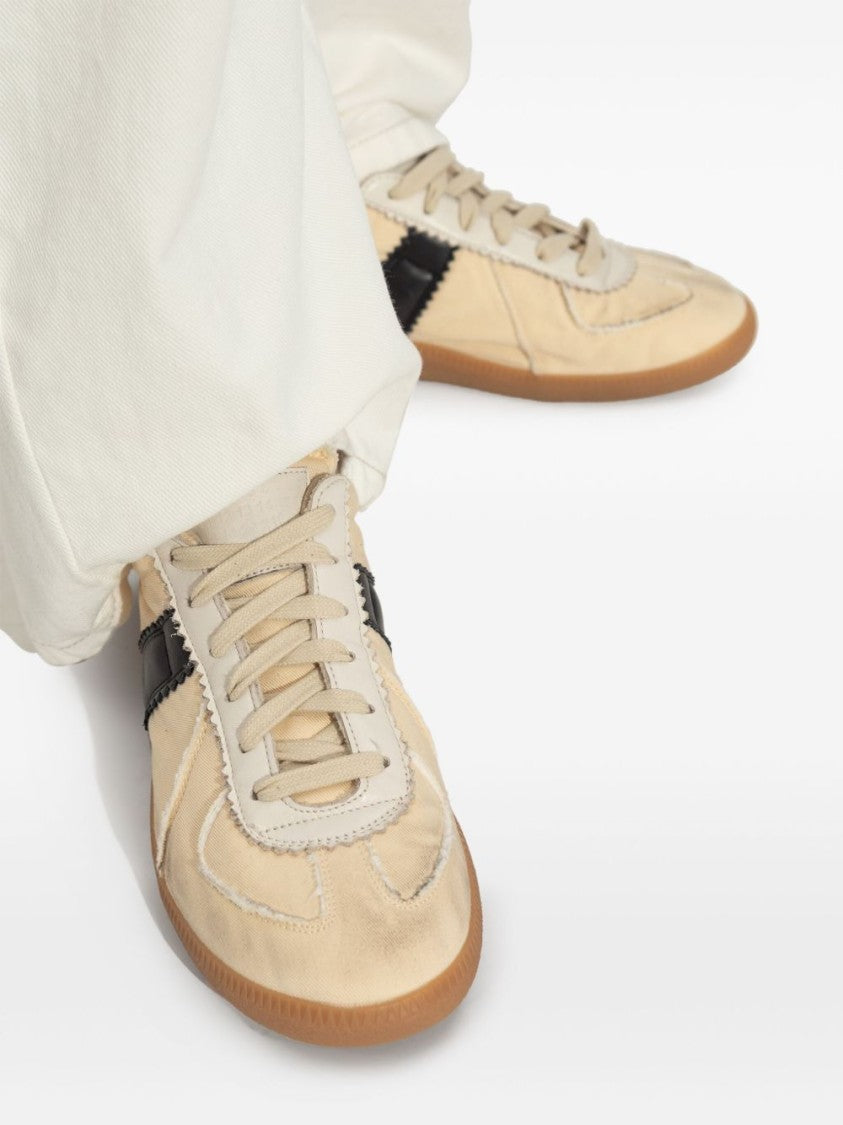 Maison Margiela Beige Sneakers With Textured Heel